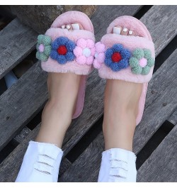 Women's Home Shoes, Indoor Slippers, Winter Warm Fluffy Trim Slides Winter Season Slippers Winter Slippers for Women Washable...