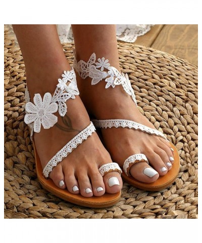 Women's Athletic Outdoor Sandals Comfortable Support Slip Slide Sandals Hiking Flat White $10.31 Sandals