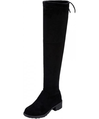 Women's Regular and Wide Calf Vegan Leather Over the Knee Boots Flat Over the Knee Boots for Women Platform Shoes Wide Calf S...