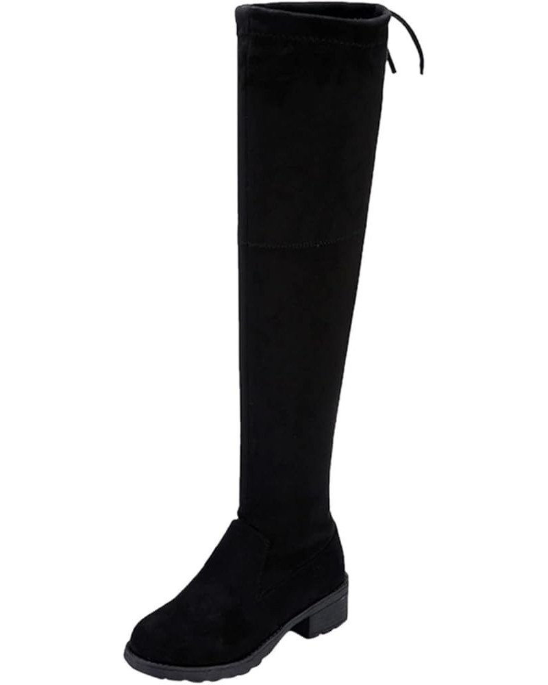 Women's Regular and Wide Calf Vegan Leather Over the Knee Boots Flat Over the Knee Boots for Women Platform Shoes Wide Calf S...