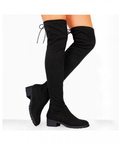 Women's Regular and Wide Calf Vegan Leather Over the Knee Boots Flat Over the Knee Boots for Women Platform Shoes Wide Calf S...