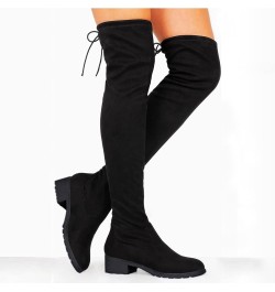 Women's Regular and Wide Calf Vegan Leather Over the Knee Boots Flat Over the Knee Boots for Women Platform Shoes Wide Calf S...