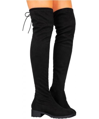 Women's Regular and Wide Calf Vegan Leather Over the Knee Boots Flat Over the Knee Boots for Women Platform Shoes Wide Calf S...