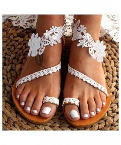 Women's Athletic Outdoor Sandals Comfortable Support Slip Slide Sandals Hiking Flat White $10.31 Sandals