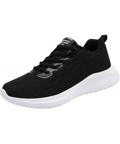 mule sneakers for women, Woemens Outdoor Mesh Sports Shoes Runing Breathable Lace-Up Sneakers Z-03 Black $14.44 Fashion Sneakers