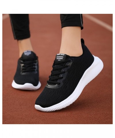 mule sneakers for women, Woemens Outdoor Mesh Sports Shoes Runing Breathable Lace-Up Sneakers Z-03 Black $14.44 Fashion Sneakers