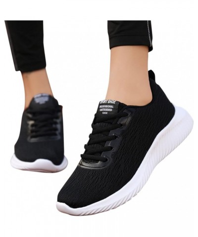 mule sneakers for women, Woemens Outdoor Mesh Sports Shoes Runing Breathable Lace-Up Sneakers Z-03 Black $14.44 Fashion Sneakers