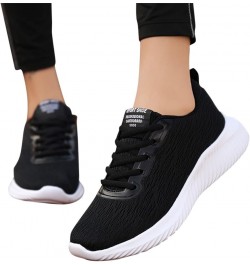 mule sneakers for women, Woemens Outdoor Mesh Sports Shoes Runing Breathable Lace-Up Sneakers Z-03 Black $14.44 Fashion Sneakers