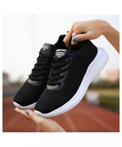 mule sneakers for women, Woemens Outdoor Mesh Sports Shoes Runing Breathable Lace-Up Sneakers Z-03 Black $14.44 Fashion Sneakers