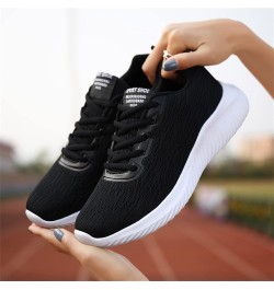 mule sneakers for women, Woemens Outdoor Mesh Sports Shoes Runing Breathable Lace-Up Sneakers Z-03 Black $14.44 Fashion Sneakers