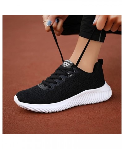 mule sneakers for women, Woemens Outdoor Mesh Sports Shoes Runing Breathable Lace-Up Sneakers Z-03 Black $14.44 Fashion Sneakers