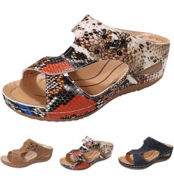 Sandals For Women Flip Flop Sandals Fashion Summer Women Sandals Wedge Heel Platform Middle Heel Lighweight Flower L32-brown ...