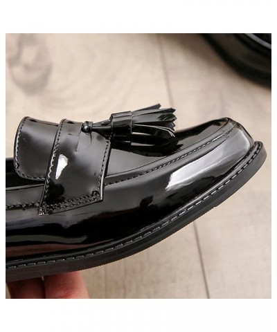 Pumps Slip-on Flats Oxfords Loafers for Womens Low Block Heels Tassels Patent Leather Cozy School Shoes Black $33.00 Oxfords