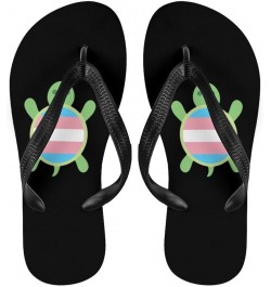 Transgender Flag Turtle Adult Flip Flops Mens Womens Beach Slippers Summer Thong Sandals Style $16.20 Sandals