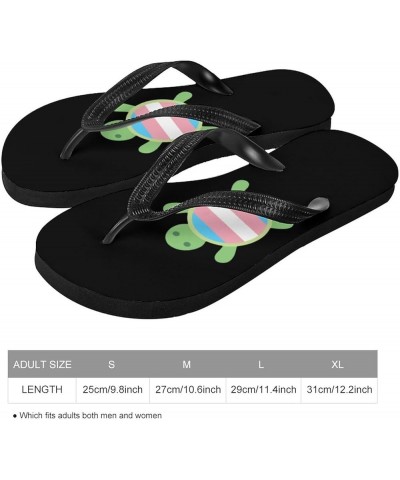 Transgender Flag Turtle Adult Flip Flops Mens Womens Beach Slippers Summer Thong Sandals Style $16.20 Sandals