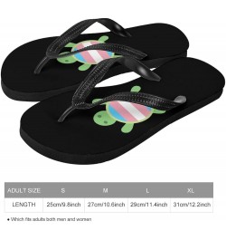 Transgender Flag Turtle Adult Flip Flops Mens Womens Beach Slippers Summer Thong Sandals Style $16.20 Sandals