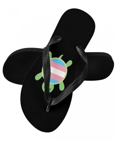 Transgender Flag Turtle Adult Flip Flops Mens Womens Beach Slippers Summer Thong Sandals Style $16.20 Sandals