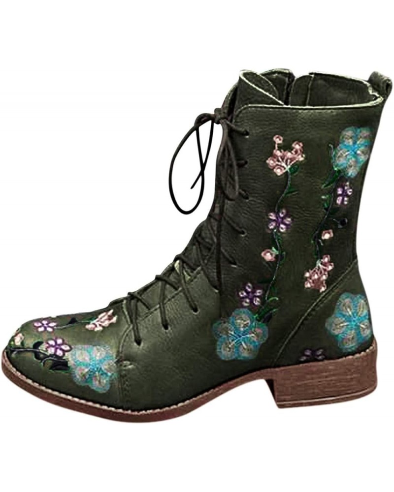 Women Rain Boots Fashion Ladies Fashion Long Boots On Shoes Women's Casual Heels Slip women's boots Suede Boot Green $27.63 B...