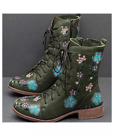 Women Rain Boots Fashion Ladies Fashion Long Boots On Shoes Women's Casual Heels Slip women's boots Suede Boot Green $27.63 B...