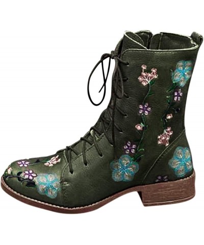 Women Rain Boots Fashion Ladies Fashion Long Boots On Shoes Women's Casual Heels Slip women's boots Suede Boot Green $27.63 B...