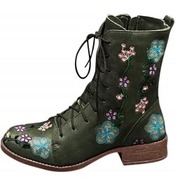 Women Rain Boots Fashion Ladies Fashion Long Boots On Shoes Women's Casual Heels Slip women's boots Suede Boot Green $27.63 B...