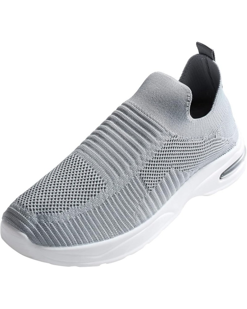 Women's Sneakers Walking Shoes - Sock Sneakers Slip on Mesh Platform Air Cushion Athletic Shoes Work Grey $16.74 Athletic Shoes