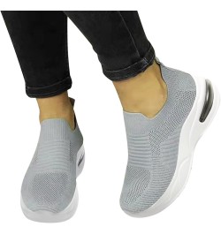 Women's Sneakers Walking Shoes - Sock Sneakers Slip on Mesh Platform Air Cushion Athletic Shoes Work Grey $16.74 Athletic Shoes