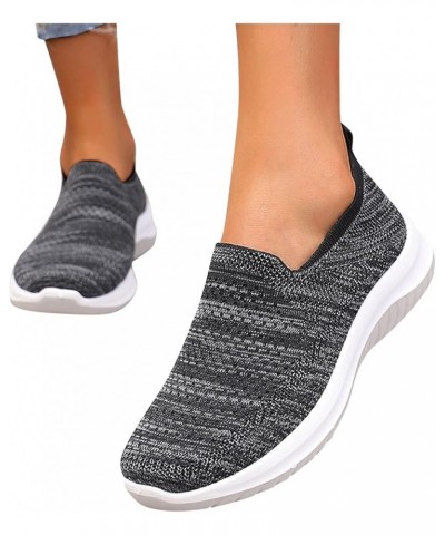 Women's Walking Shoes Sock Sneakers Slip on Mesh Air Cushion Comfortable Wedge Easy Shoes Platform Loafers Qm2-black $12.01 A...