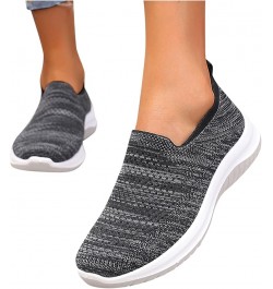 Women's Walking Shoes Sock Sneakers Slip on Mesh Air Cushion Comfortable Wedge Easy Shoes Platform Loafers Qm2-black $12.01 A...