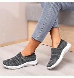 Women's Walking Shoes Sock Sneakers Slip on Mesh Air Cushion Comfortable Wedge Easy Shoes Platform Loafers Qm2-black $12.01 A...