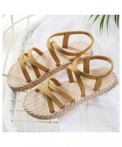 Cute Sandals For Women Flats For Women Flip Flops For Women Foam Slides Platform Slippers Wedge Boots Women Brown Leath Yello...