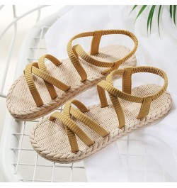 Cute Sandals For Women Flats For Women Flip Flops For Women Foam Slides Platform Slippers Wedge Boots Women Brown Leath Yello...