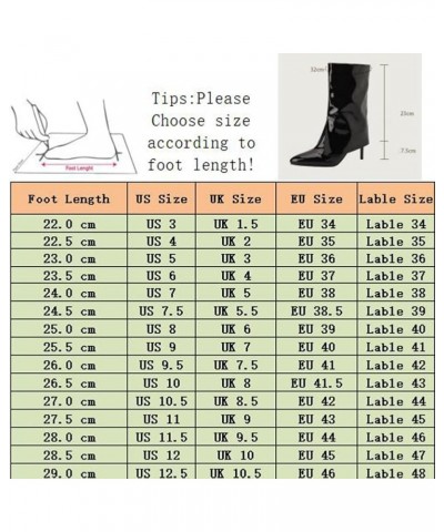 Fashion Stiletto Heels Mid Calf Boots for Women 29 White $28.59 Boots