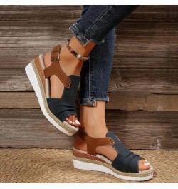 Womens Strappy T-Strap Thong Ankle Strap Summer Mid Wedge Heel Sandals Casual Dressy Flip Flops Shoes 147-htrns-e-navy $12.14...