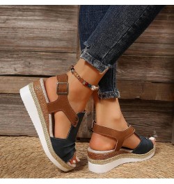 Womens Strappy T-Strap Thong Ankle Strap Summer Mid Wedge Heel Sandals Casual Dressy Flip Flops Shoes 147-htrns-e-navy $12.14...