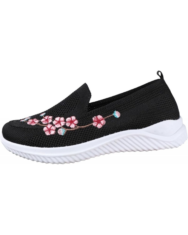 Women's Orthopedic Walking Shoes Breathable Soft Mesh Shoes Slip on Diabetic Foam Shoes Hands Free Slip on Sneakers 5-black $...