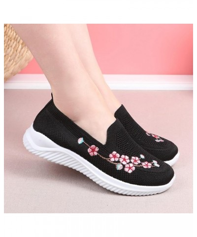 Women's Orthopedic Walking Shoes Breathable Soft Mesh Shoes Slip on Diabetic Foam Shoes Hands Free Slip on Sneakers 5-black $...