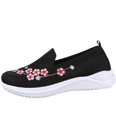 Women's Orthopedic Walking Shoes Breathable Soft Mesh Shoes Slip on Diabetic Foam Shoes Hands Free Slip on Sneakers 5-black $...