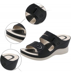 Womens Rhinestone Sandals Women's Summer Fashion Casual Wedges Open Toe Floor Empty Dress Sandals On Fisherman Sandals Black ...