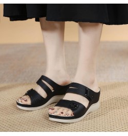 Womens Rhinestone Sandals Women's Summer Fashion Casual Wedges Open Toe Floor Empty Dress Sandals On Fisherman Sandals Black ...