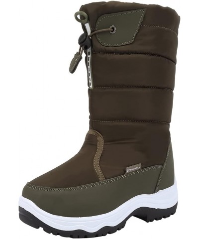 Women's Snow Boots Winter II Water-Resistant Fur Lined Frosty Warm Anti-Slip Boot Olive-1 $35.09 Outdoor Shoes