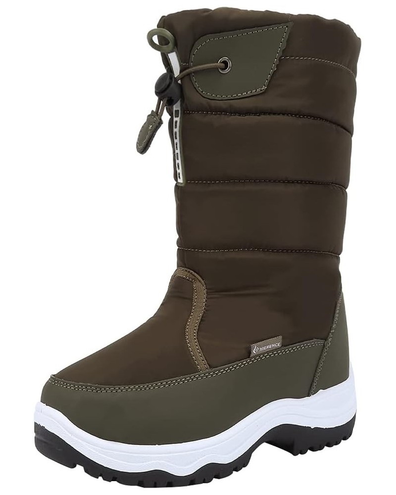 Women's Snow Boots Winter II Water-Resistant Fur Lined Frosty Warm Anti-Slip Boot Olive-1 $35.09 Outdoor Shoes