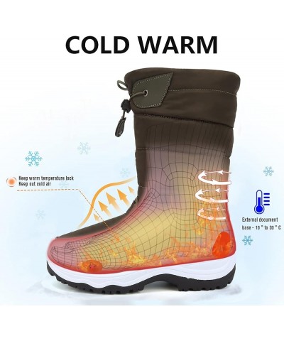 Women's Snow Boots Winter II Water-Resistant Fur Lined Frosty Warm Anti-Slip Boot Olive-1 $35.09 Outdoor Shoes