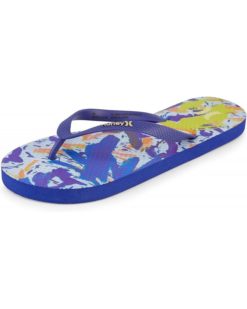 Women's Geo Flip Flops Blue Abstract $9.80 Sandals