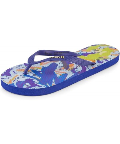 Women's Geo Flip Flops Blue Abstract $9.80 Sandals