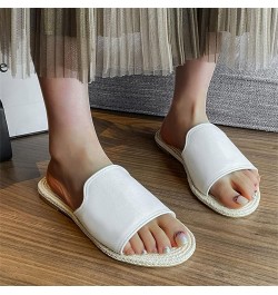 Beach Slippers 2023 Dressy Summer Fashion Open Toe Straw Flat Bottom Simple Beach Outside Wear Casual Ladies Large Size Sanda...