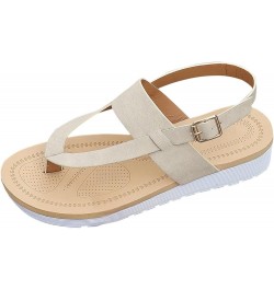 Womens Sandals With Arch Support Size 10 Wide Cute Sandals For Girls Black Platform Sandals For Women Beige $13.49 Sandals