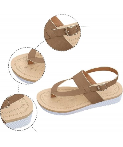 Womens Sandals With Arch Support Size 10 Wide Cute Sandals For Girls Black Platform Sandals For Women Beige $13.49 Sandals