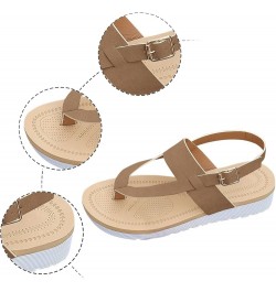 Womens Sandals With Arch Support Size 10 Wide Cute Sandals For Girls Black Platform Sandals For Women Beige $13.49 Sandals