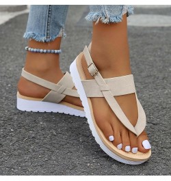 Womens Sandals With Arch Support Size 10 Wide Cute Sandals For Girls Black Platform Sandals For Women Beige $13.49 Sandals